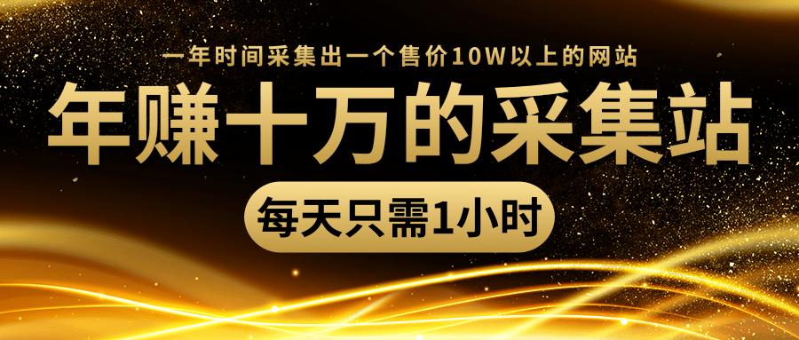 年赚十万的采集站，每天却只需要1小时，一年时间采集出一个售价10W以上的网站-最全项目网