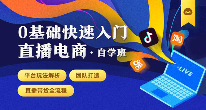 0基础快速入门直播电商课程：直播平台玩法解析-团队打造-带货全流程等环节-最全项目网