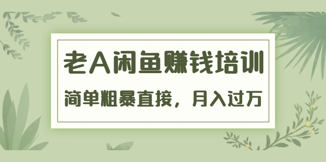 《老A闲鱼赚钱培训》简单粗暴直接，月入过万真正的闲鱼战术实课（51节课）-最全项目网