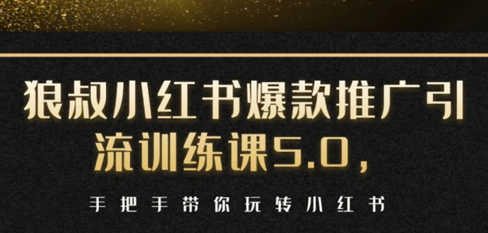 小红书爆款推广引流训练课5.0，手把手带你玩转小红书（17节实操视频+话术）-最全项目网