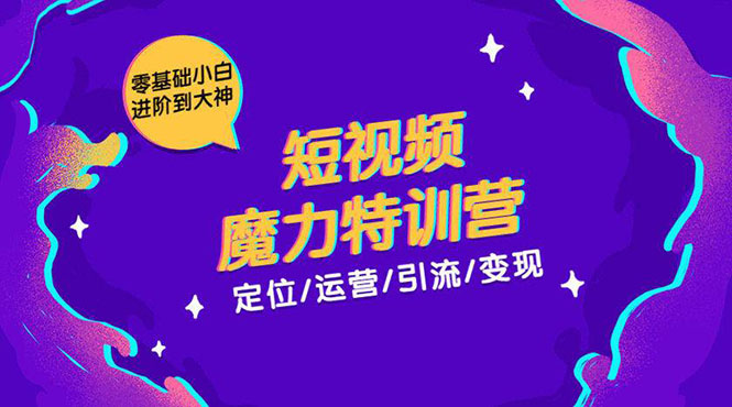 零基础小白进阶到大神《短视频魔力特训营》定位-运营-引流-变现-最全项目网
