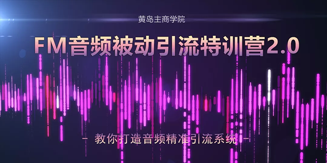 黄岛主·FM音频引流特训营2.0：独家引流模式，单账号50W+播放量，轻松变现-最全项目网