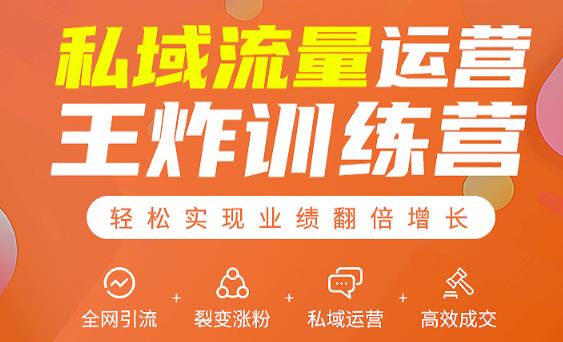 私域流量运营王炸训练营：全网引流+裂变涨粉+私域运营+高效成交-最全项目网