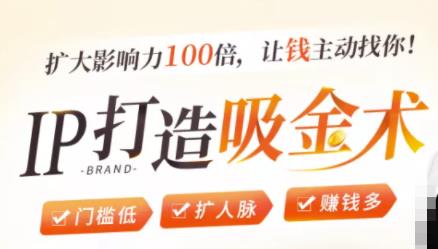 IP打造吸金术：0基础0资源，也能扩大影响力100倍，让钱主动找你！-最全项目网