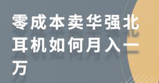 零成本卖华强北耳机如何月入10000+，教你在小红书上卖华强北耳机-最全项目网