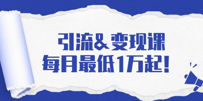 引流&变现课：分享一整套流量方法以及各个渠道收入，每月最低1万起！-最全项目网
