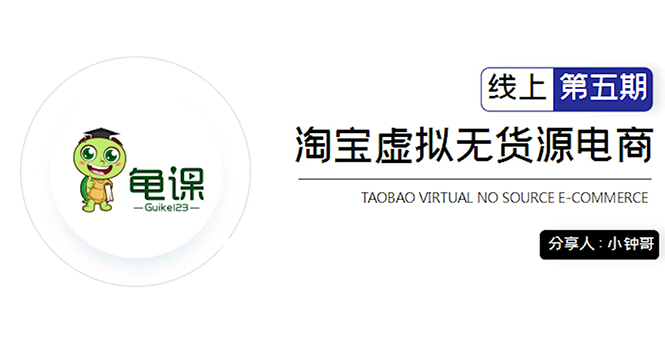 龟课·淘宝虚拟无货源电商5期，全程直播 现场实操，一步步教你轻松实现躺赚-最全项目网