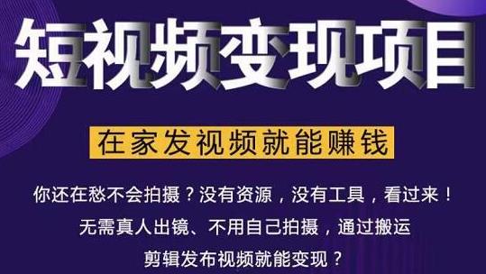 在家也能操作的短视频赚钱项目，无需真人，不用拍摄，纯搬运月入2到5万-最全项目网