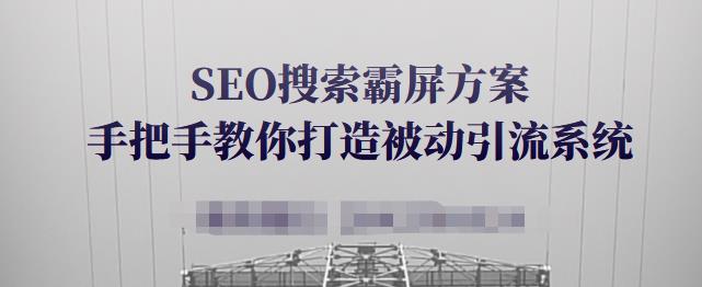 SEO搜索霸屏方案，手把手教你打造被动引流系统【视频课程】-最全项目网