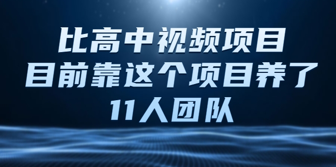 比高中视频项目，目前靠这个项目养了11人团队【视频课程】-最全项目网