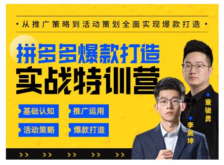 玺承云·拼多多爆款打造实战特训营，一套从入门到高手课程，让你快速拿捏拼多多-最全项目网