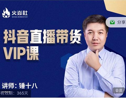 锤十八-抖音直播带货VIP课，专注直播带货有效盈利模式-最全项目网
