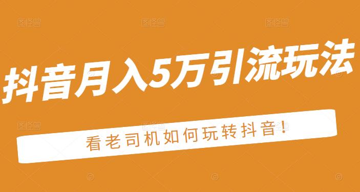 老古董·抖音月入5万引流玩法，看看老司机如何玩转抖音(附赠：抖音另类引流思路)-最全项目网