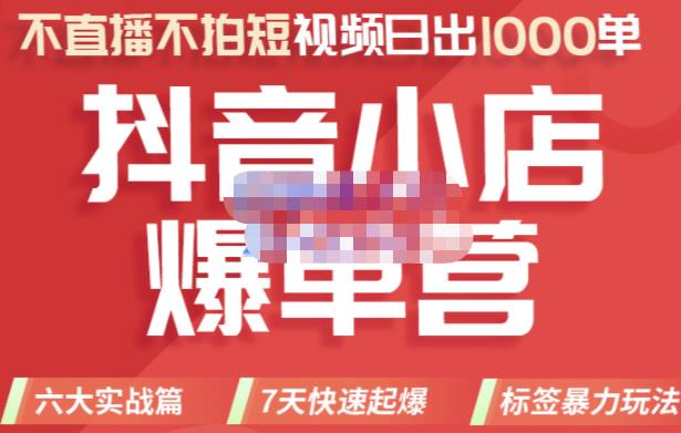 推易电商·2022年抖音小店爆单营，不直播、不拍短视频、日出1000单，暴力玩法-最全项目网