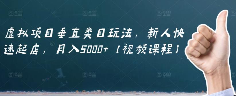 虚拟项目垂直类目玩法，新人快速起店，月入5000+【视频课程】-最全项目网