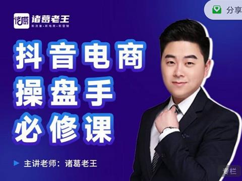 诸葛老王-抖音电商操盘手必修课：顶层设计，​起号破局，爆款运营，数据分析-最全项目网