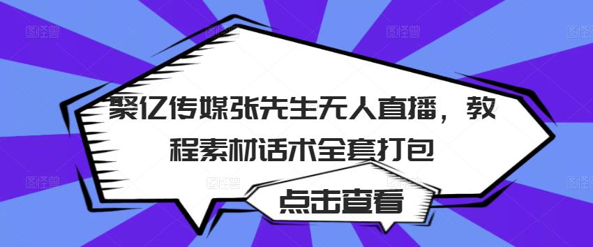 聚亿传媒张先生无人直播，教程素材话术全套打包-最全项目网