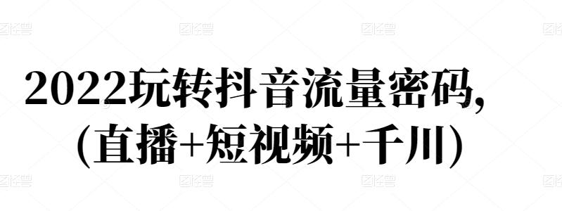 2022玩转抖音流量密码，(直播+短视频+千川)-最全项目网