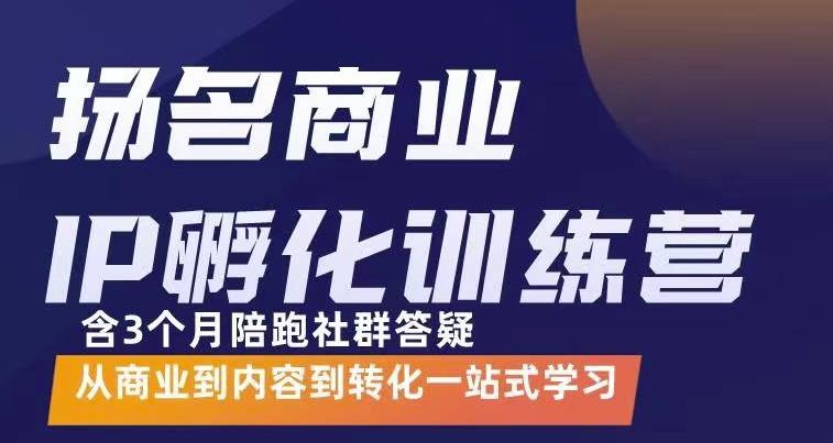 杨名商业IP孵化训练营，从商业到内容到转化一站式学 价值5980元-最全项目网