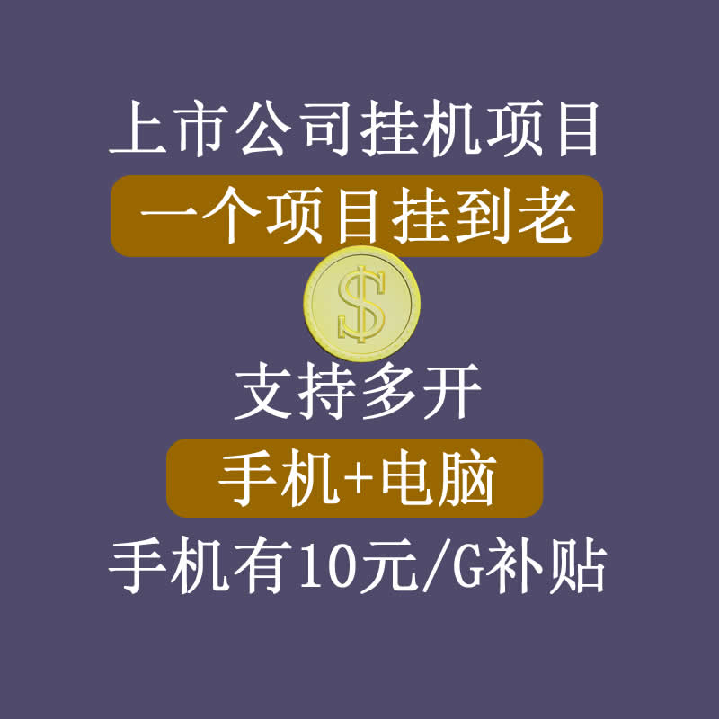 正规挂机项目，支持手机电脑一起挂，支持虚拟机多开，可以挂到老-最全项目网