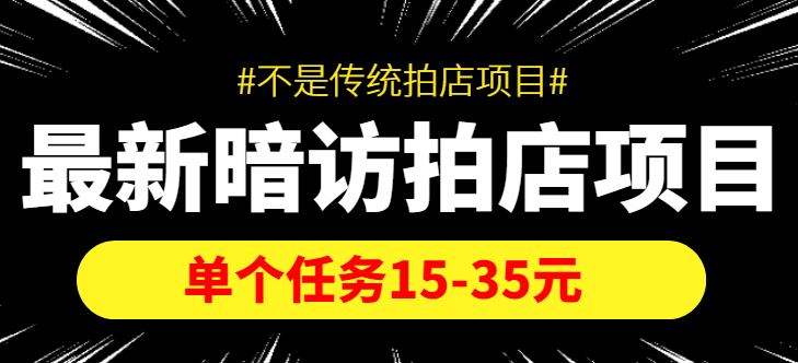 最新暗访拍店信息差项目，单个任务15-35元（不是传统拍店项目）-最全项目网