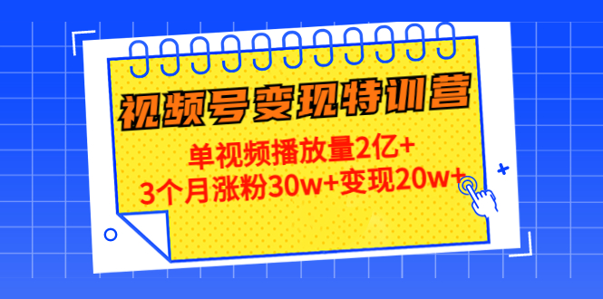 21天视频号变现特训营：单视频播放量2亿+3个月涨粉30w+变现20w+（第14期）-最全项目网