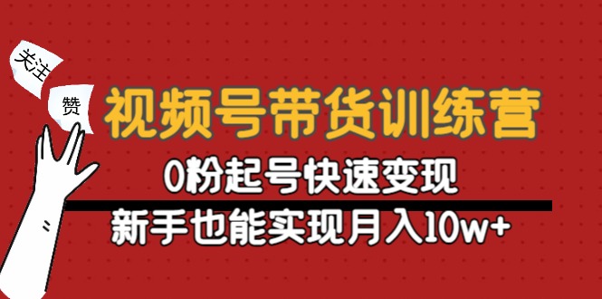 视频号带货训练营：0粉起号快速变现，新手也能实现月入10w+-最全项目网