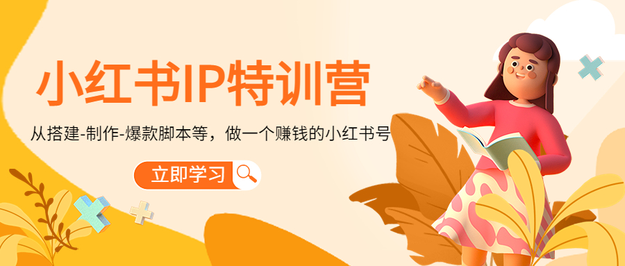 小红书IP特训营：从搭建-制作-爆款脚本等等，做一个赚钱的小红书号-最全项目网
