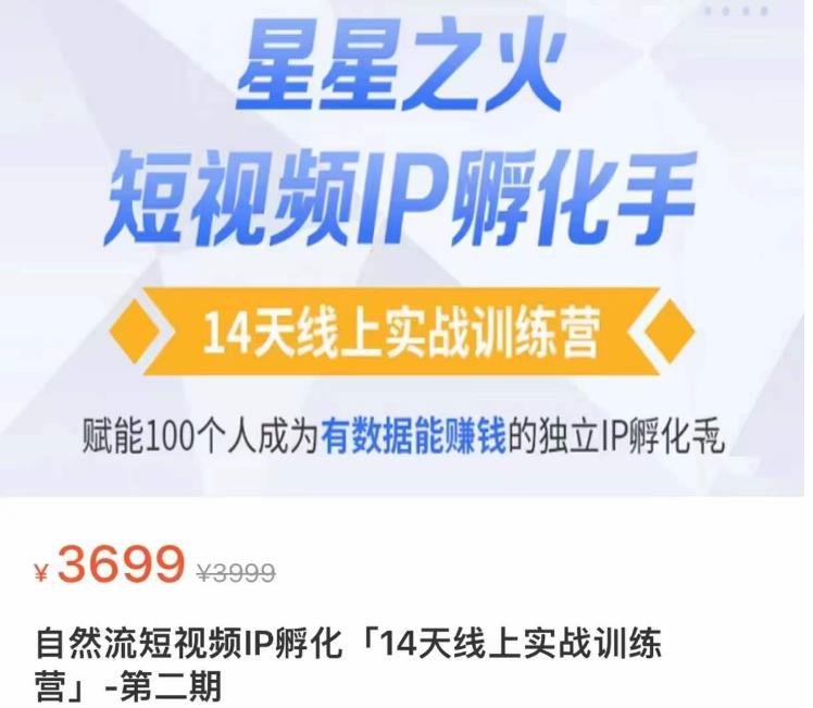瑶瑶·自然流短视频IP孵化第二期，14天线上实战训练营，赋能100个人成为有数据能赚钱的独立IP孵化手-最全项目网