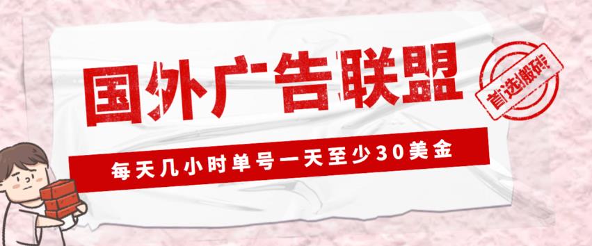 外面收费1980的最新国外LEAD广告联盟搬砖项目，单号一天至少30美金【详细玩法教程】-最全项目网