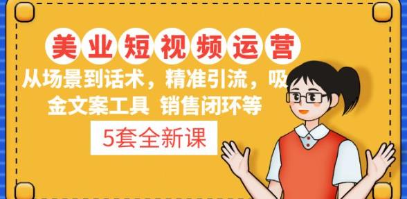 5套·美业短视频运营课从场景到话术·精准引流·吸金文案工具·销售闭环等-最全项目网