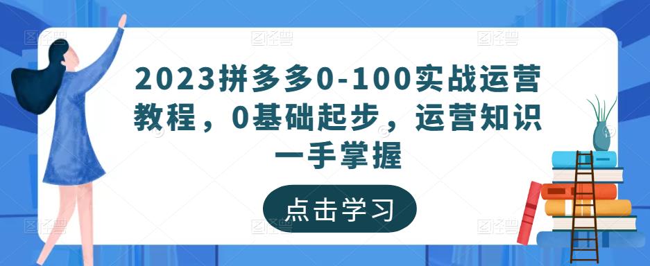 2023拼多多0-100实战运营教程，0基础起步，运营知识一手掌握-最全项目网