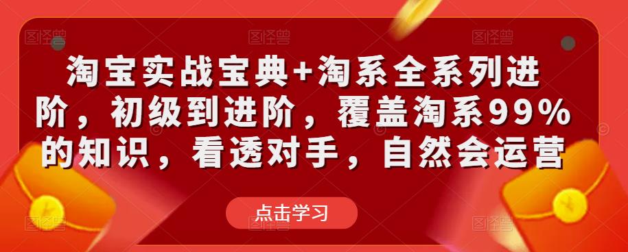 淘宝实战宝典+淘系全系列进阶，初级到进阶，覆盖淘系99%的知识，看透对手，自然会运营-最全项目网