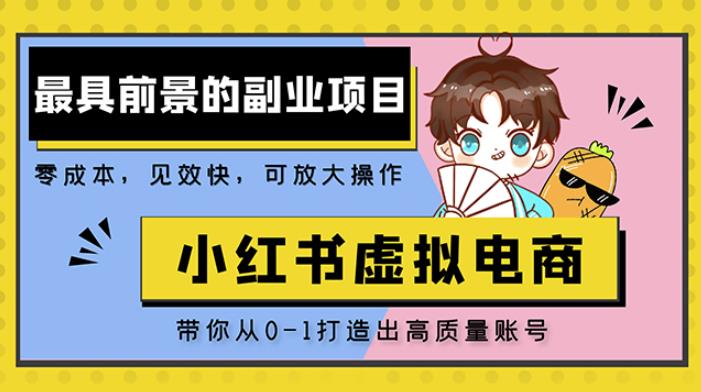 小红书蓝海大市场虚拟电商项目，手把手带你打造出日赚2000+高质量红薯账号-最全项目网