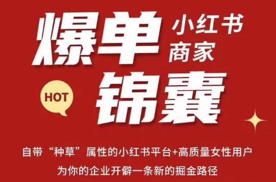 无畏·小红书商家爆单锦囊，掌握小红书各大规则，快速精准抢占行业和市场-最全项目网