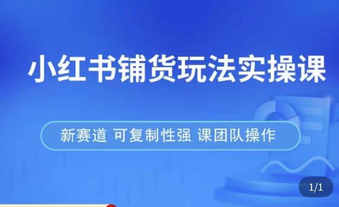 小红书铺货玩法实操课，流量大，竞争小，非常好做，新赛道，可复制性强，可团队操作-最全项目网