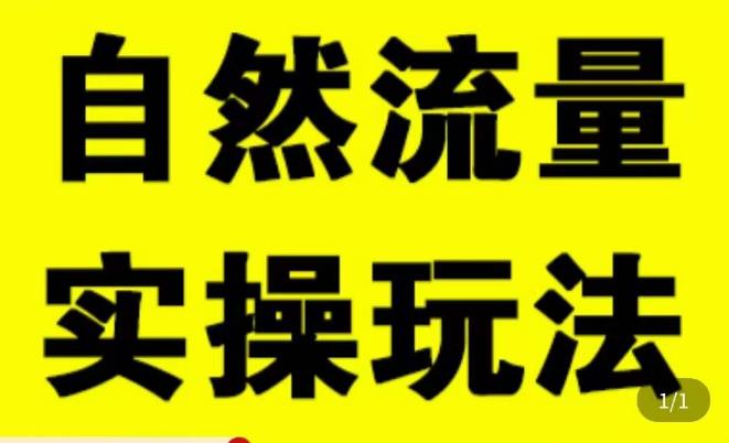 拼多多自然流量天花板，拼多多自然流的实操玩法，自然流量是怎么来的，如何开车带来自然流等知识-最全项目网