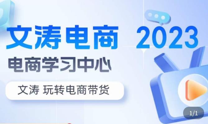 文涛电商·7天零基础自然流起号，​快速掌握店铺运营的核心玩法，突破自然展现量，玩转直播带货-最全项目网