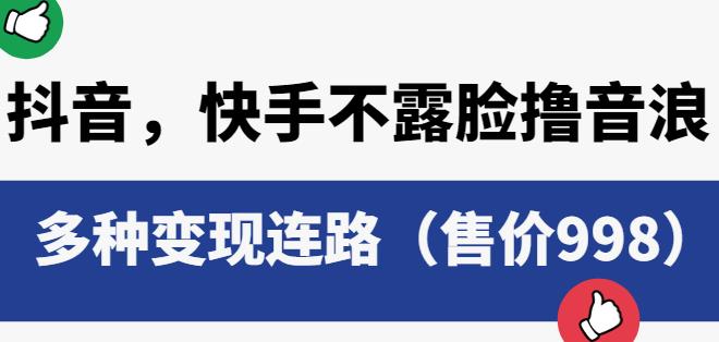 抖音快手不露脸撸音浪项目，多种变现连路（售价998）-最全项目网