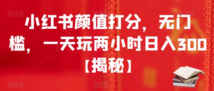 小红书颜值打分，无门槛，一天玩两小时日入300+【揭秘】-最全项目网