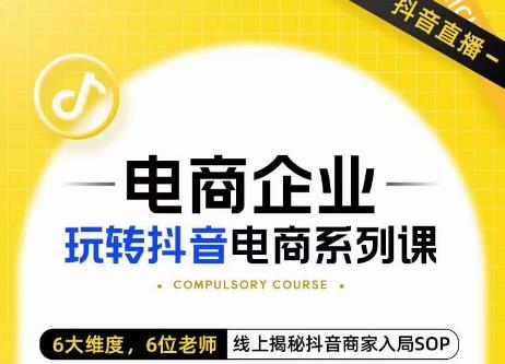玺承·电商企业玩转抖音电商系列课，6大维度，6位老师，线上揭秘抖音商家入局SOP-最全项目网