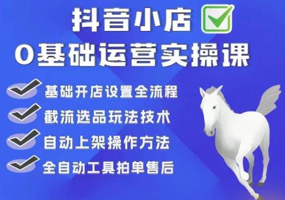 白马电商·0基础抖店运营实操课，基础开店设置全流程，截流选品玩法技术-最全项目网