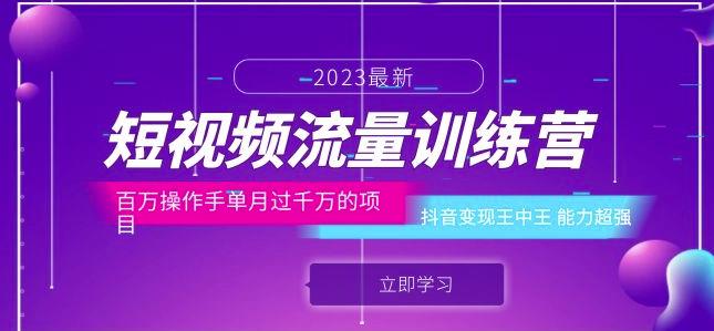 短视频流量训练营：百万操作手单月过千万的项目：抖音变现王中王能力超强-最全项目网