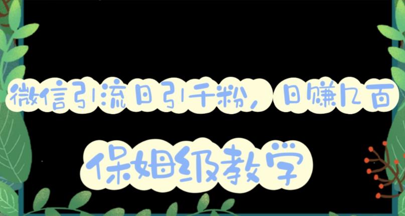 微信互推圈半自动引流方案，矩阵操作日引千人思路【详细视频教程】-最全项目网