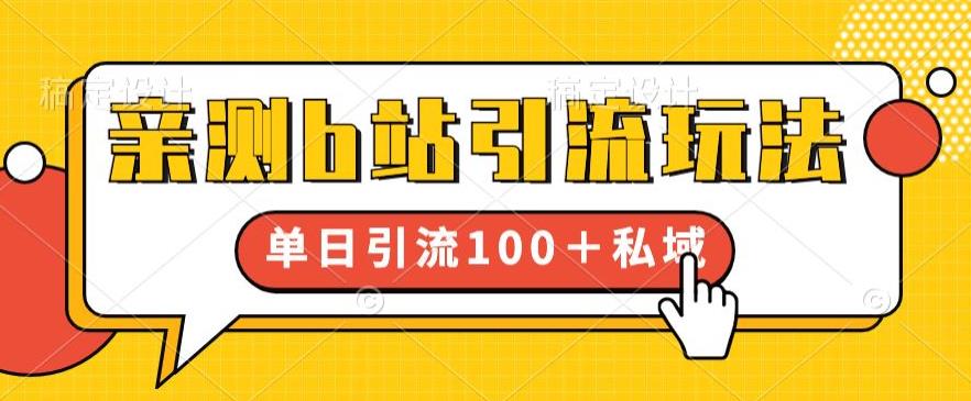 亲测b站引流玩法，单日引流100+私域，简单粗暴，超适合新手小白-最全项目网