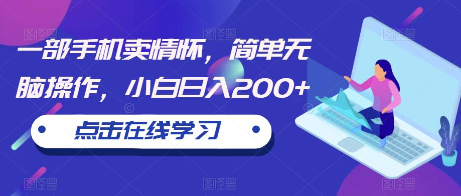 一部手机卖情怀，简单无脑操作，小白日入200+【揭秘】-最全项目网