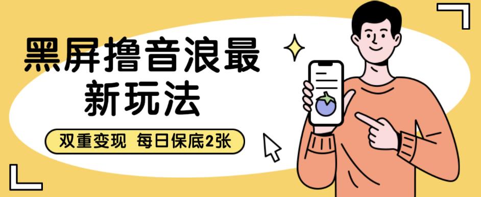 黑屏撸音浪最新玩法，双重变现，每日保底2张【揭秘】-最全项目网