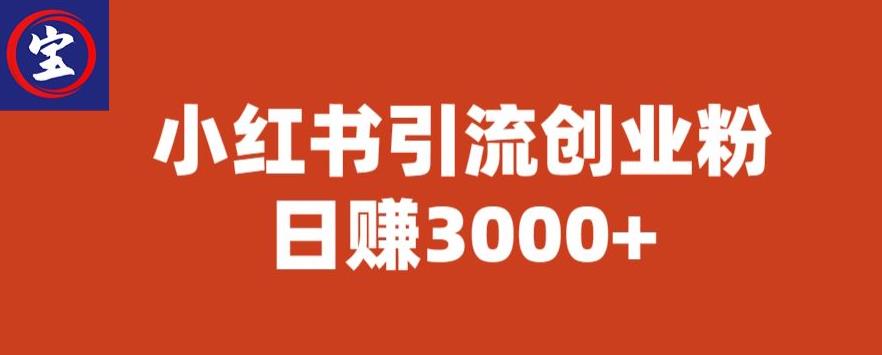 宝哥小红书引流创业粉，日赚3000+【揭秘】-最全项目网