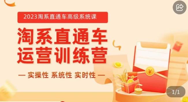 冠东·2023淘系直通车高级系统课，​实操性，系统性，实时性，直通车完整体系教学-最全项目网
