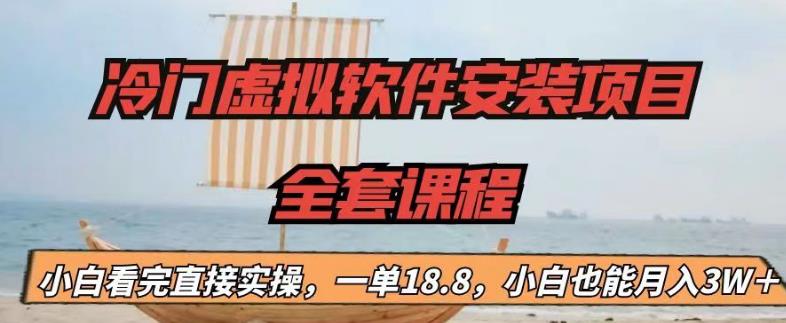 冷门虚拟软件安装项目，一单18.8，小白也能月入3W＋【揭秘】-最全项目网